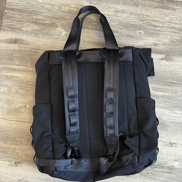 DEFY VERBOCKEL ROLLTOP BACKPACK 2.0 UN-ZIPPED BLACK WAX CANVAS - Picture 2 of 9